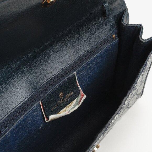 Gucci Vintage Navy Blue Monogram Clutch Bag - Picture 10 of 14